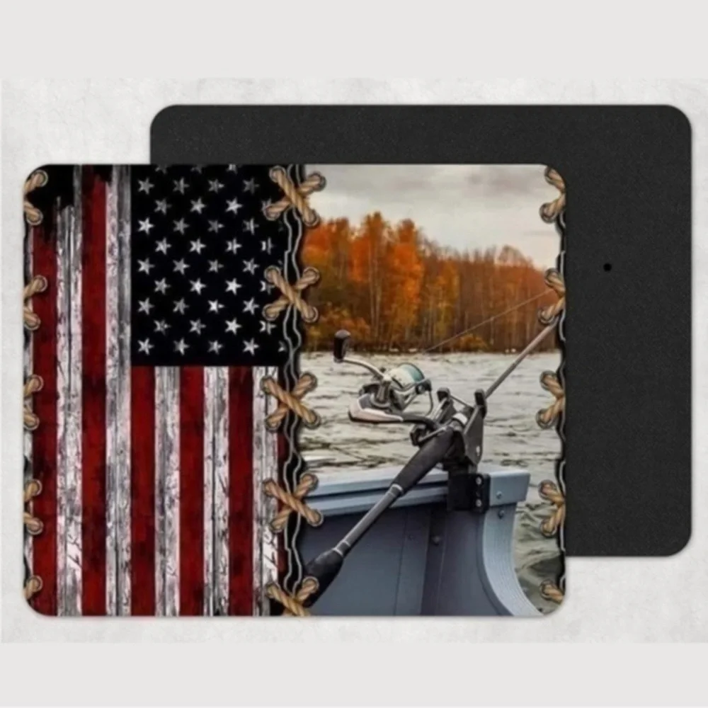Us Flag Fishing Country Mousepad